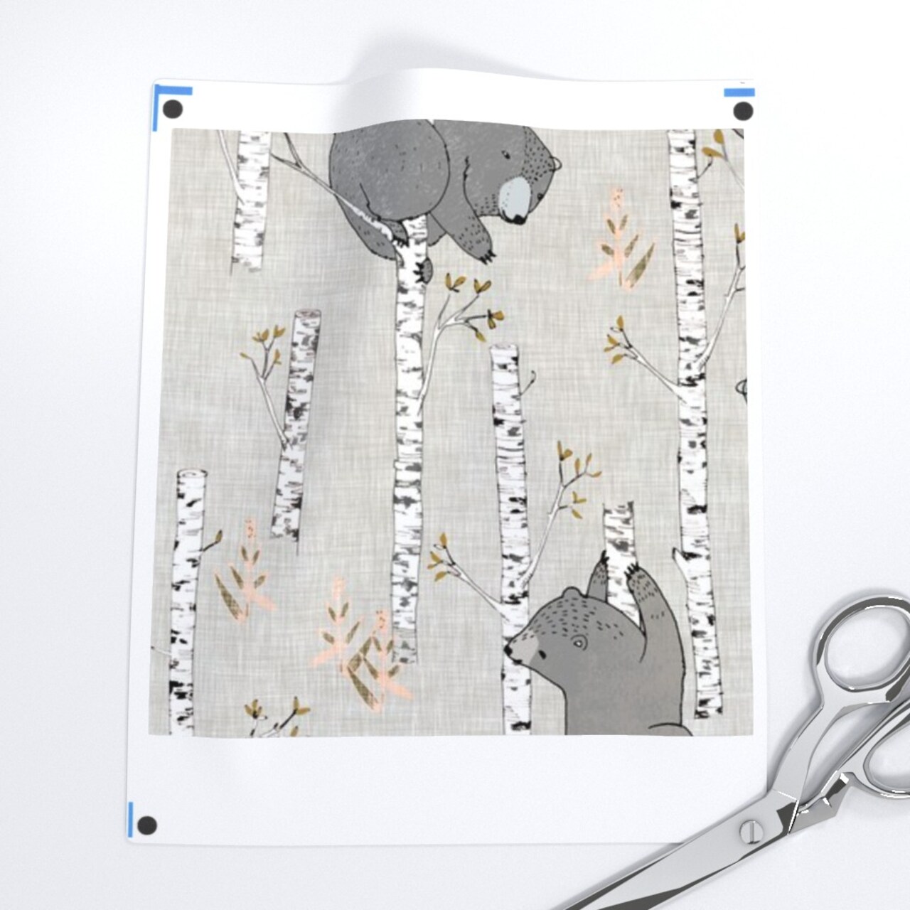 Baby Bear Woodland Forest Neutral Earth Tone Whimsical Bears Custom Removable Wallpaper by Spoonflower Peel & Stick Wallpaper 2FT Wide